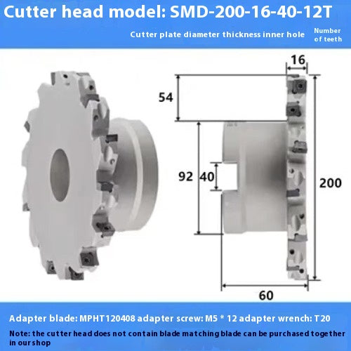 2079-CNC sleeve SMD side and face milling cutterhead CNC indexable chip SMC cutterhead T-slot grooving MPHT06 Shandong Denso Pricision Tools Co.,Ltd.